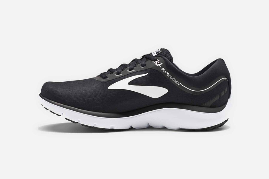 Brooks Pureflow 7 Road Running Shoes Womens - Black/White - UBMSO-4925